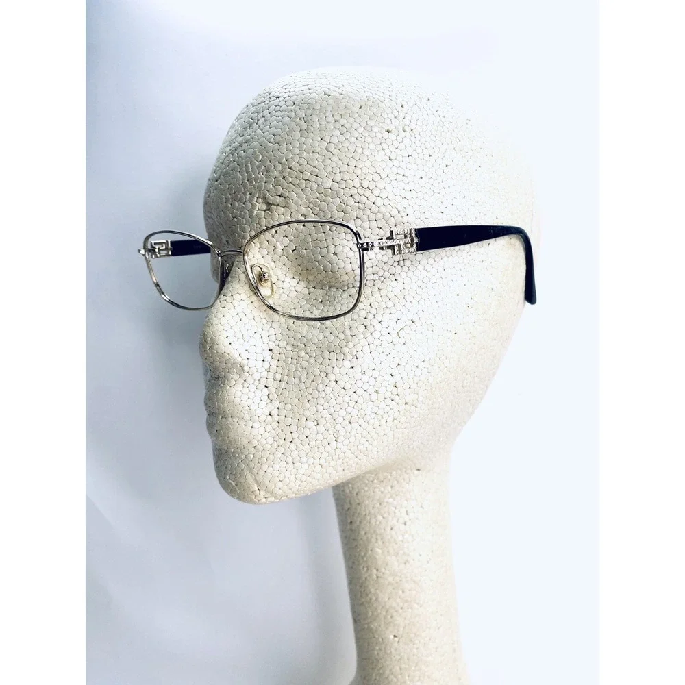 Versace Gold Cat Eye Glasses Studded Black Temple Italy MOD 1226B 1252 52 16 130